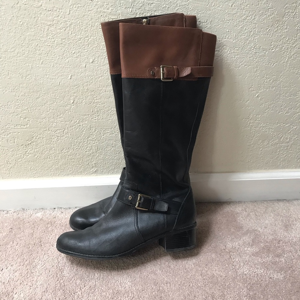 Bandolino leather black and brown high boots